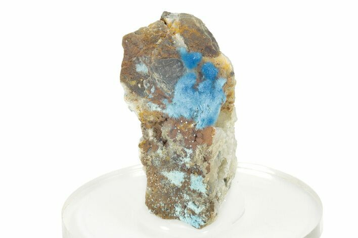 Vibrant Blue Cyanotrichite with Cubic Fluorite - China #238810